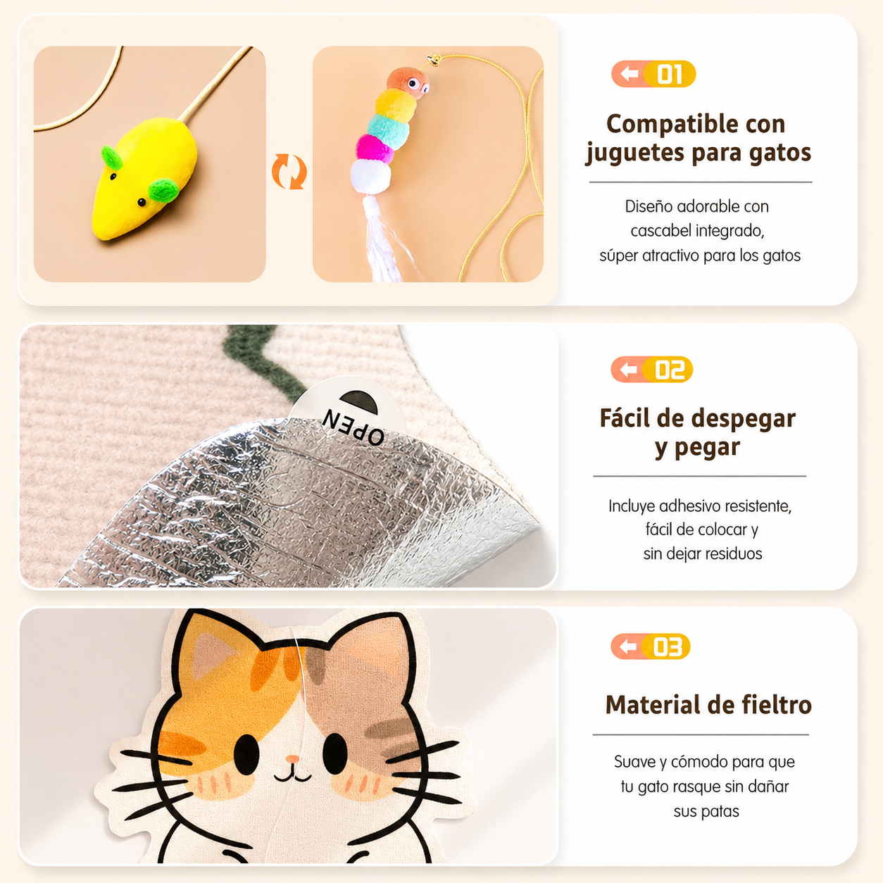 Rascador Adhesivo para Gatos